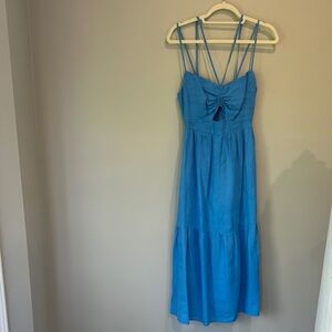Mango Vibrant Blue Strappy Midi Dress
